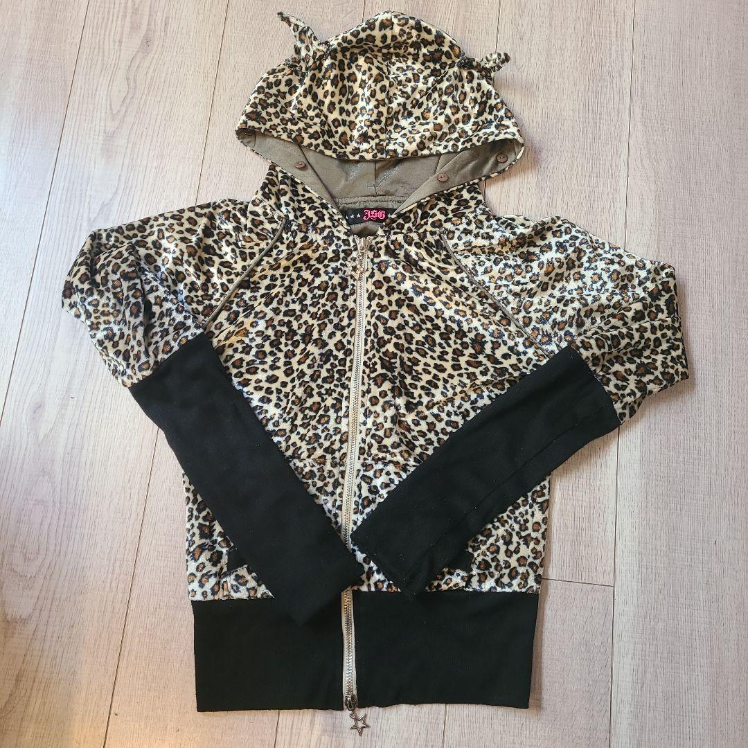 JSG 猫耳 ヒョウ柄 豹柄 ねこ耳 パーカー 平成ギャル ギャル - メルカリ