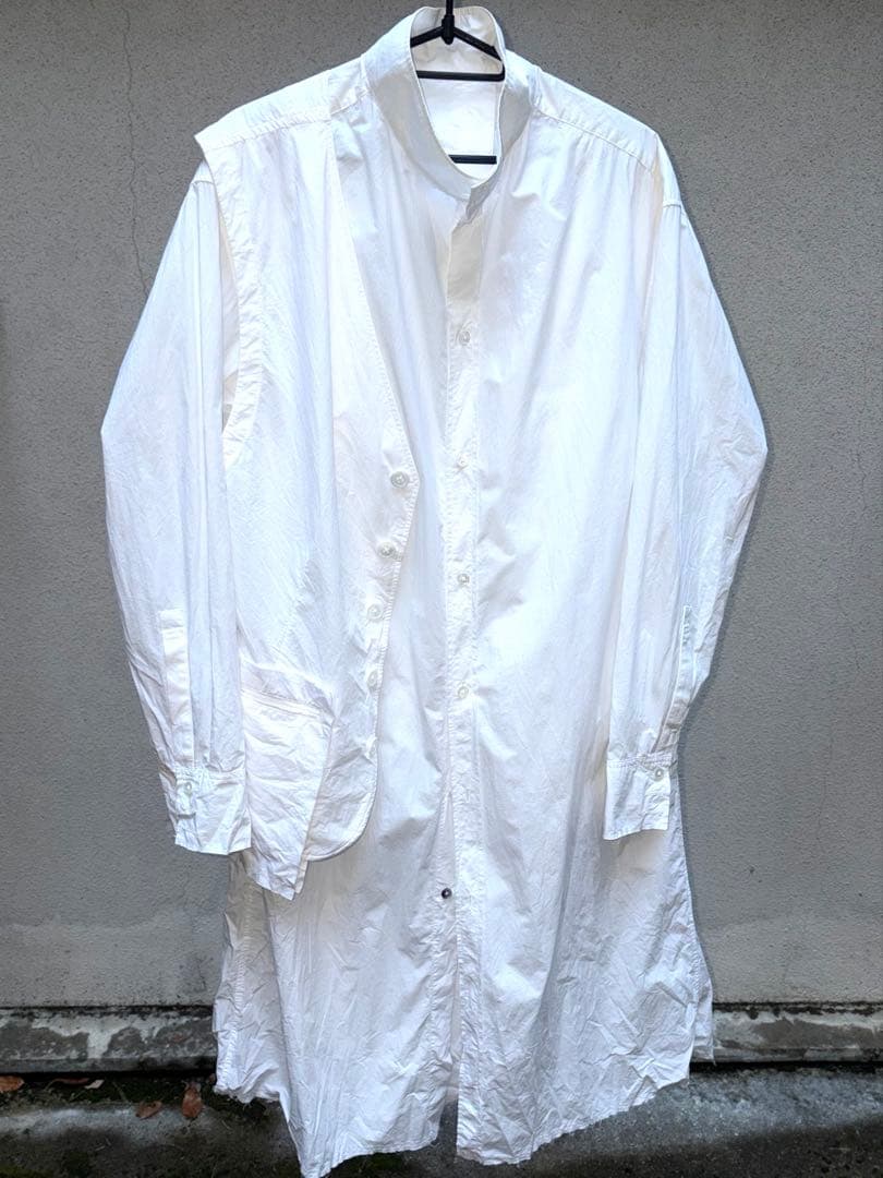 KHOKI 20ss ロングシャツ　エレクトリックシャツベスト KHOKI】一枚でさまざまな着方を楽しめるロングシャツコートベスト