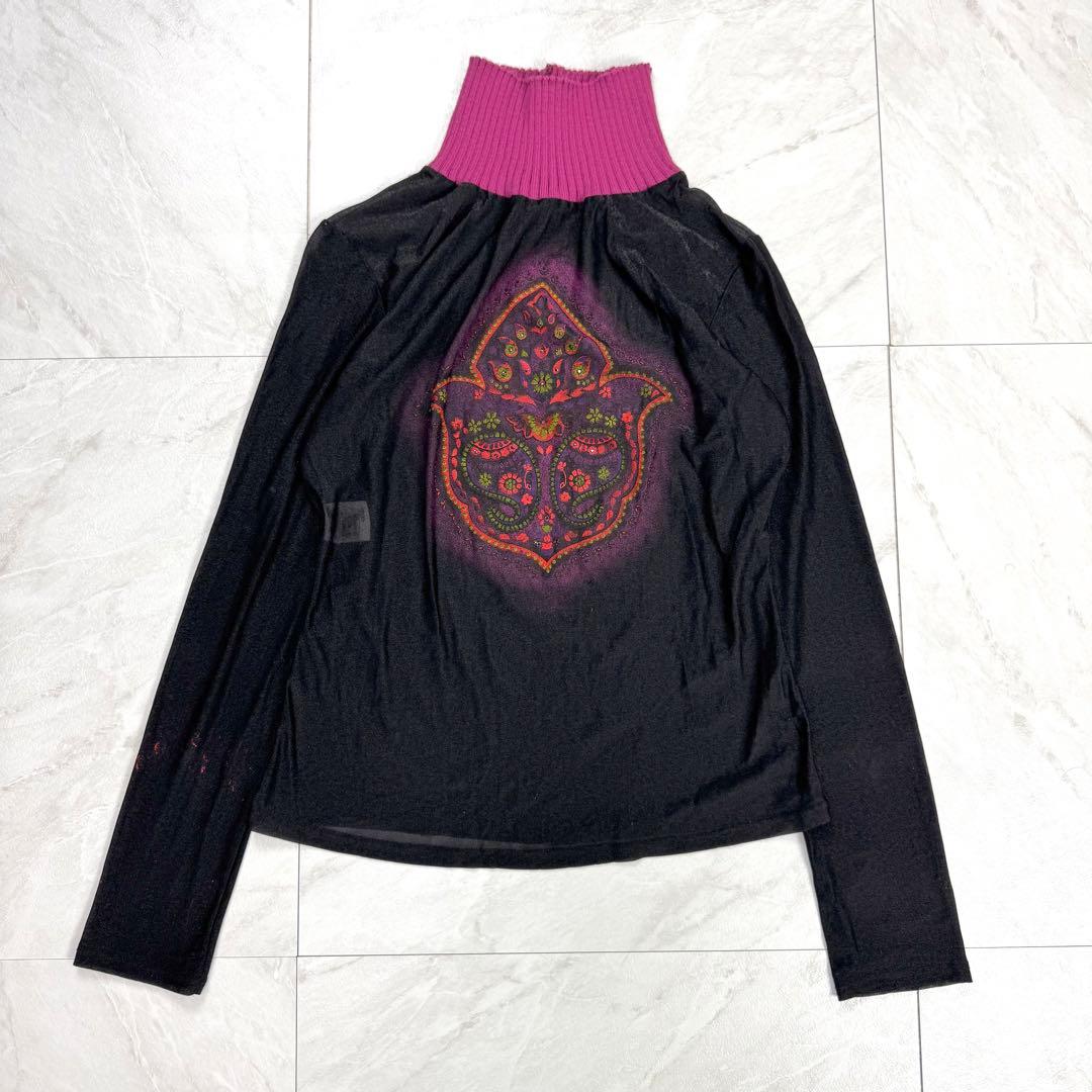 ジャンポールゴルチエ シアー 異素材 ハイネック カットソー ペイズリー 38 ジャンポールゴルチエ シアー 異素材 ハイネック カットソー ペイズリー 38