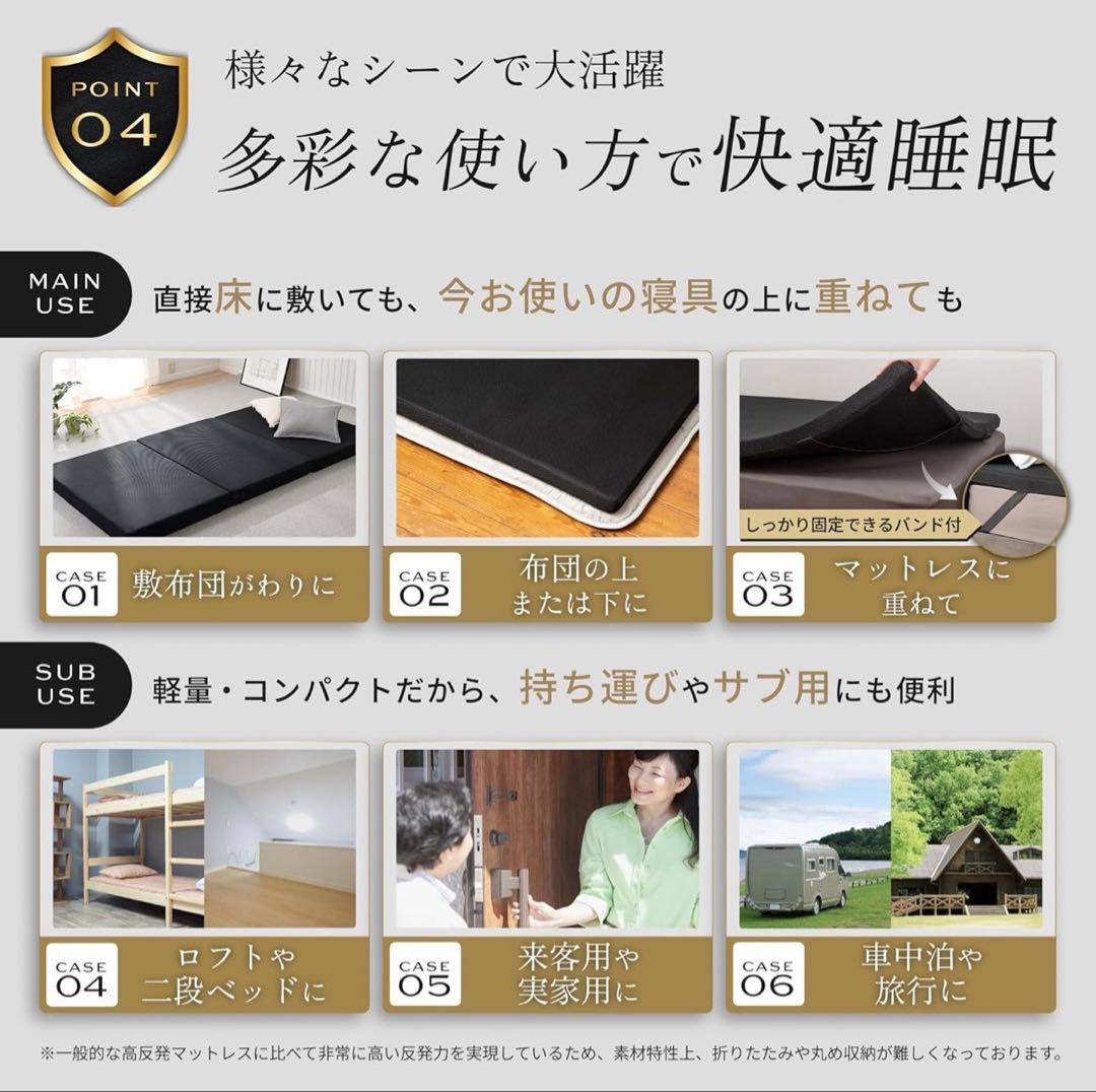 GOKUMIN マットレス 三つ折り シングル 10cm 硬め 70D 300N - メルカリ