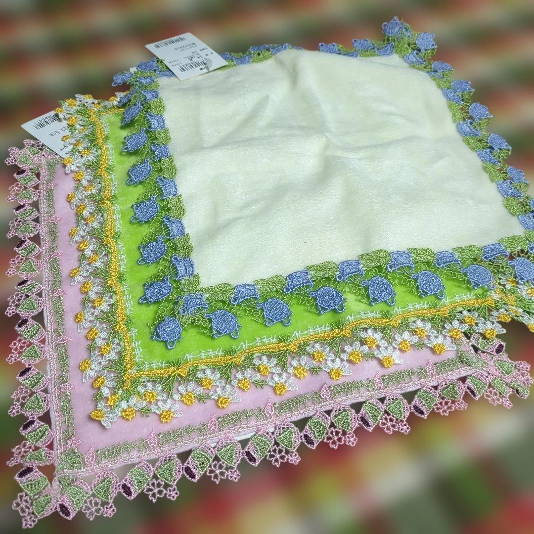 連休割　近沢レース　タオルハンカチ　ティータイム　カモミール　桜餅 春のお茶会をイメージ。癒しの「カモミール」「ティータイム」 | 横浜