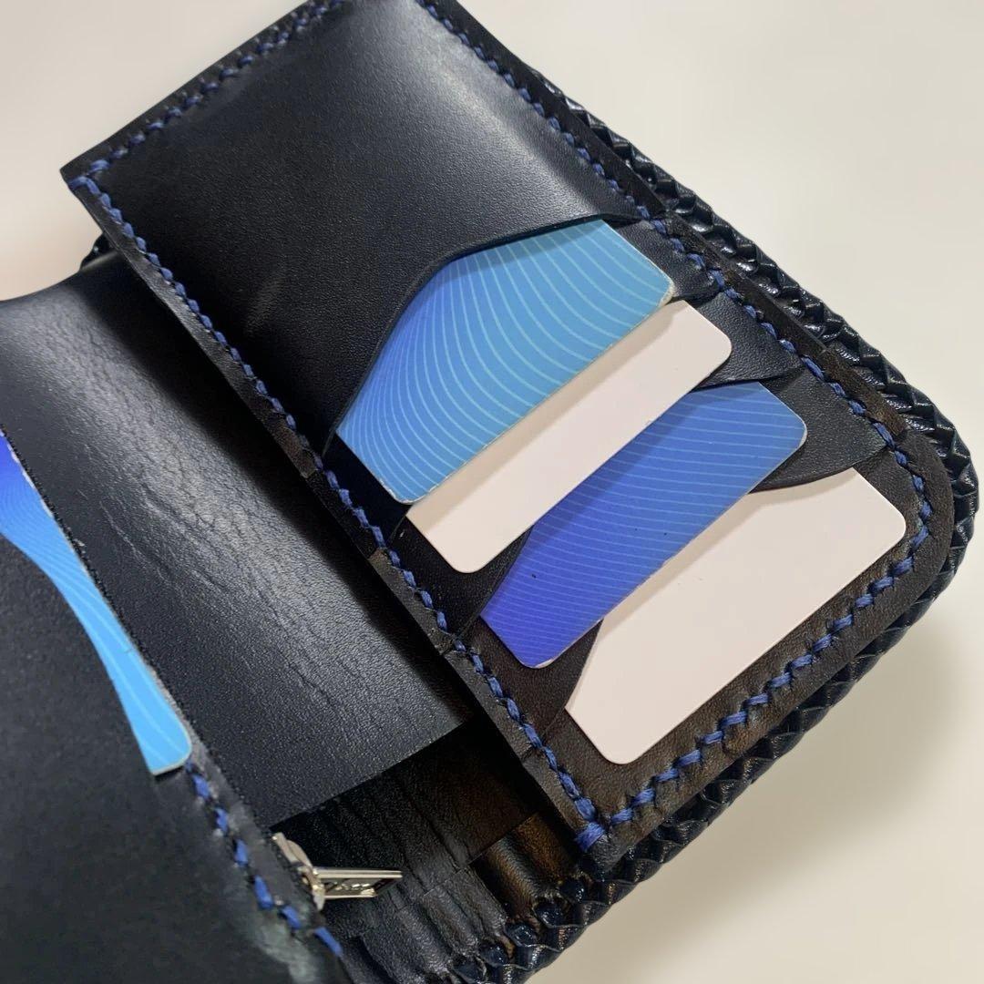 ハンドメイドレザークラフトダイヤモンドパイソンミドルウォレット牛