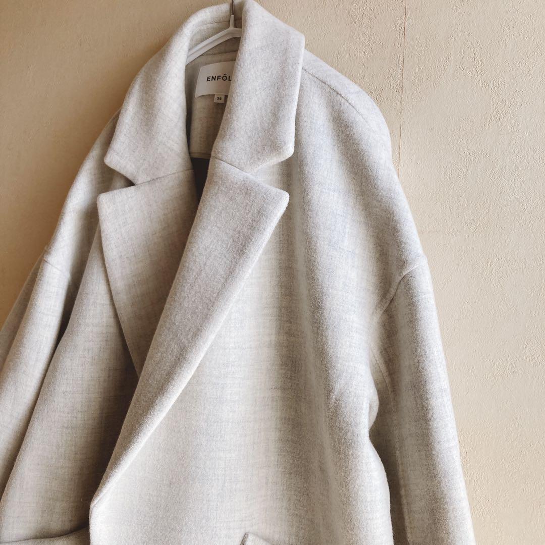 エンフォルド ダブルフェイス WO 立体ポケット オーバーサイズロング