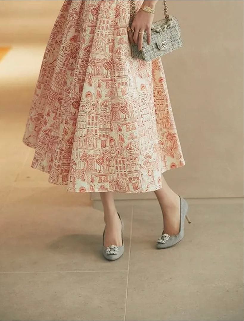 【新品未使用】SEVEN TEN by MIHO KAWAHITO/スカート/S KEITA MARUYAM × SEVEN TEN by MIHO KAWAHITO 庭園プリントフレア