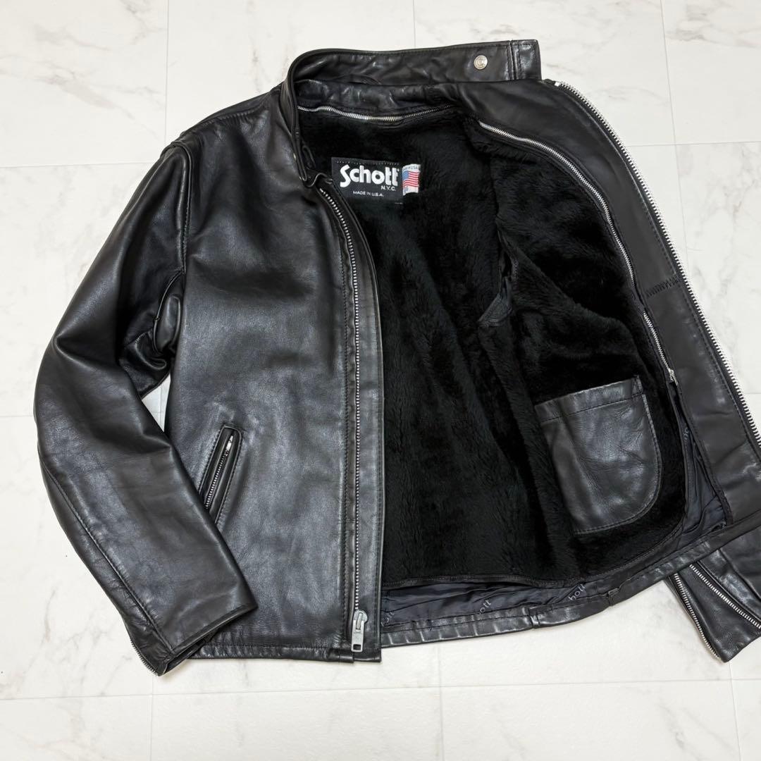 Schott ショット 641 シングルライダースジャケット USA製 ボア付き Schott N.Y.C（ショット） Schott USA LINE 641HH ホースハイド