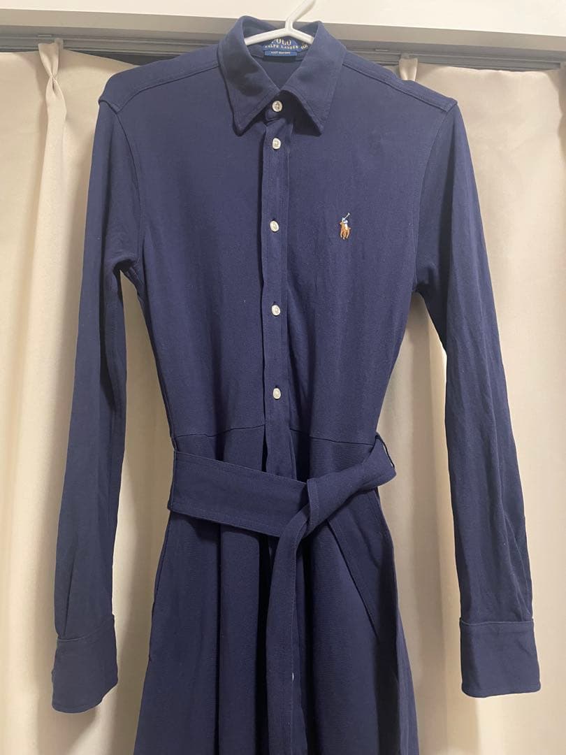ラルフローレン 鹿の子 ポロシャツ ロングワンピース ポニー QRタグ