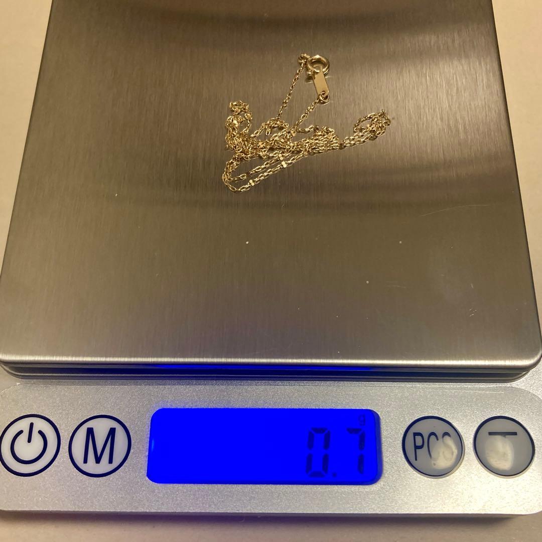 K10 YG ステップペタル チェーンネックレス 0.7g