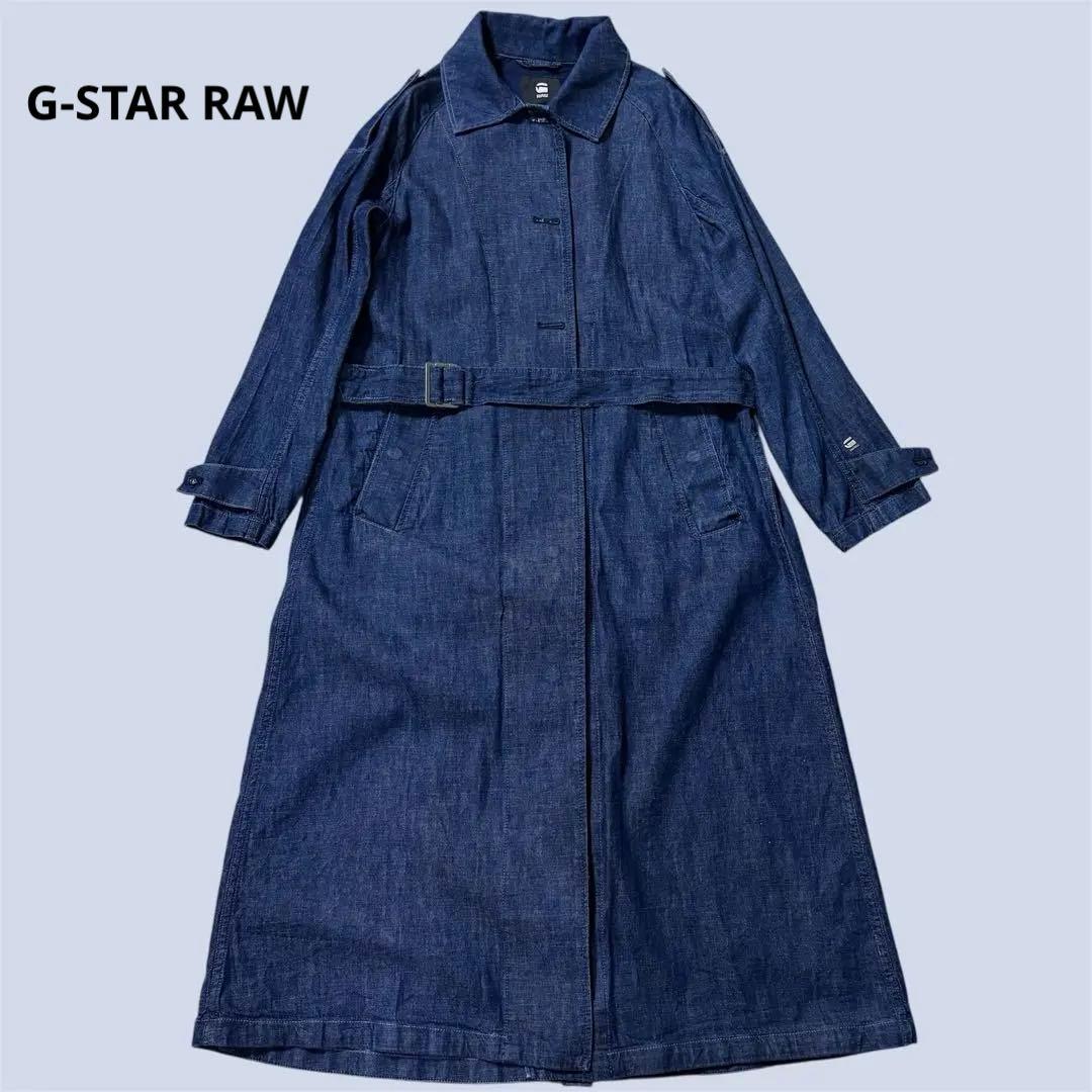 G-STAR RAW ジースターロゥ デニムトレンチコート インディゴ S - メルカリ