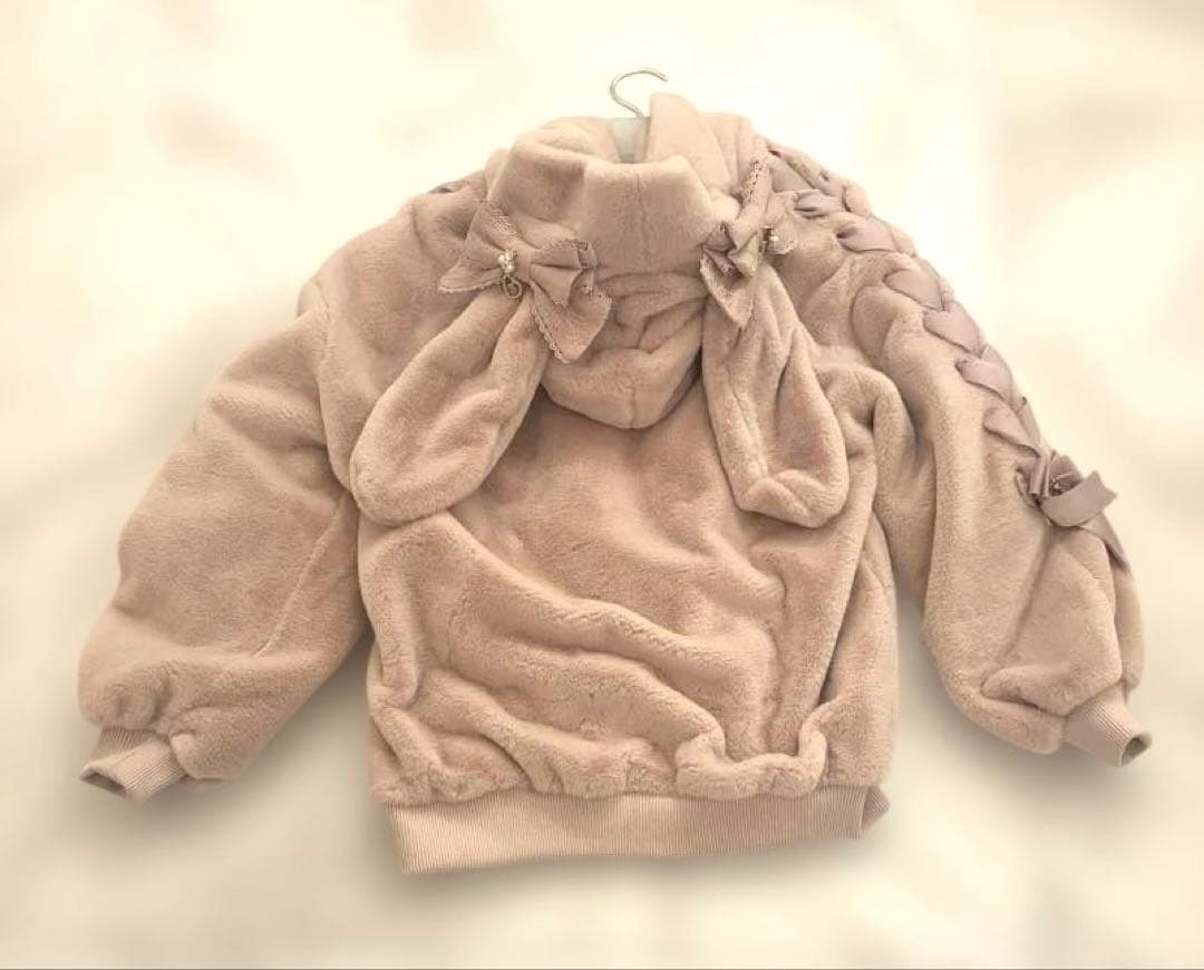 リズリサ ウサギ耳つきフェイクファージャケット LIZLISA うさみみ