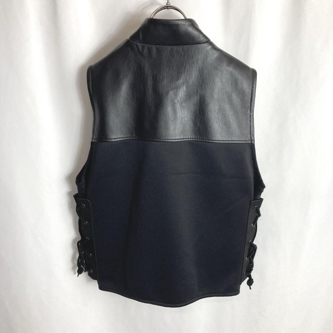 美品 アヴィレックス AVIREX ラムレザー コンバットベスト本革 黒色M