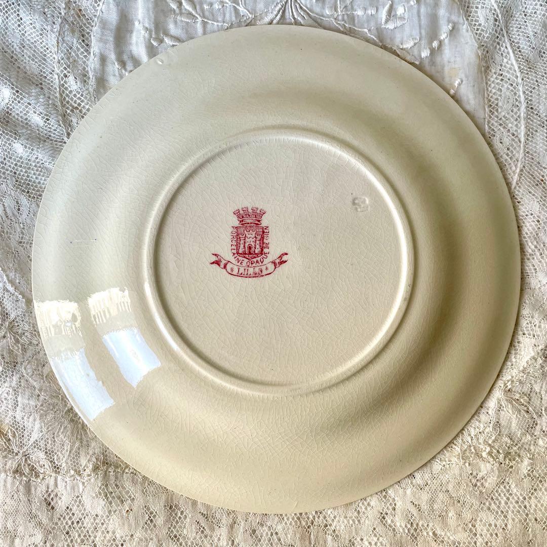 希少】ジアンLILAS 平皿③デザートプレート リラ フランスアンティーク