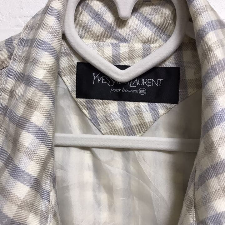 イヴ・サンローラン チェックブルゾン 古着 - メルカリ