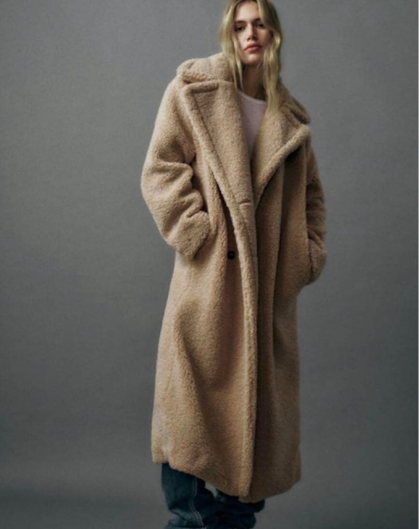 ✨極美品✨ZARA エクストラロングフェイク ボア コート テディベア