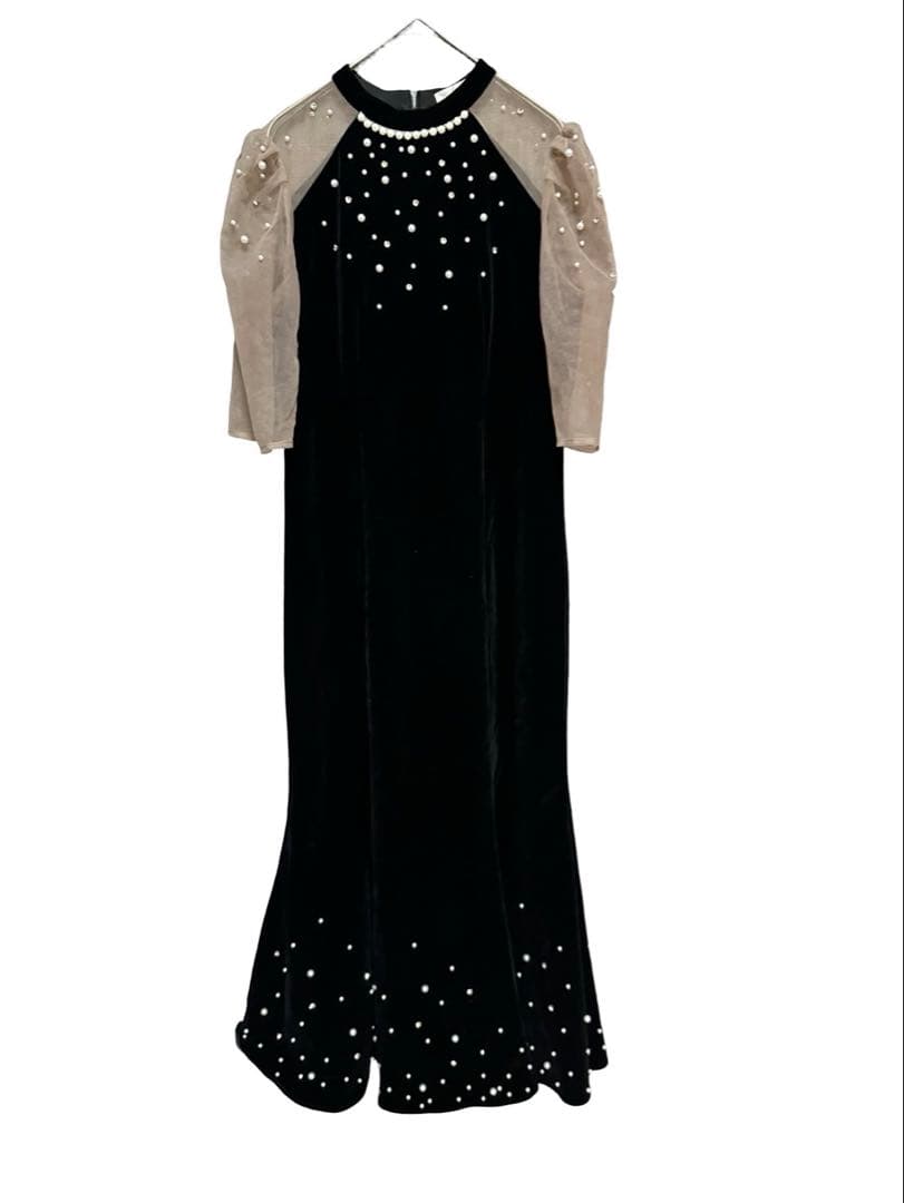 rico 様専用レジャパール装飾 ロングドレス シアースリーブ結婚式