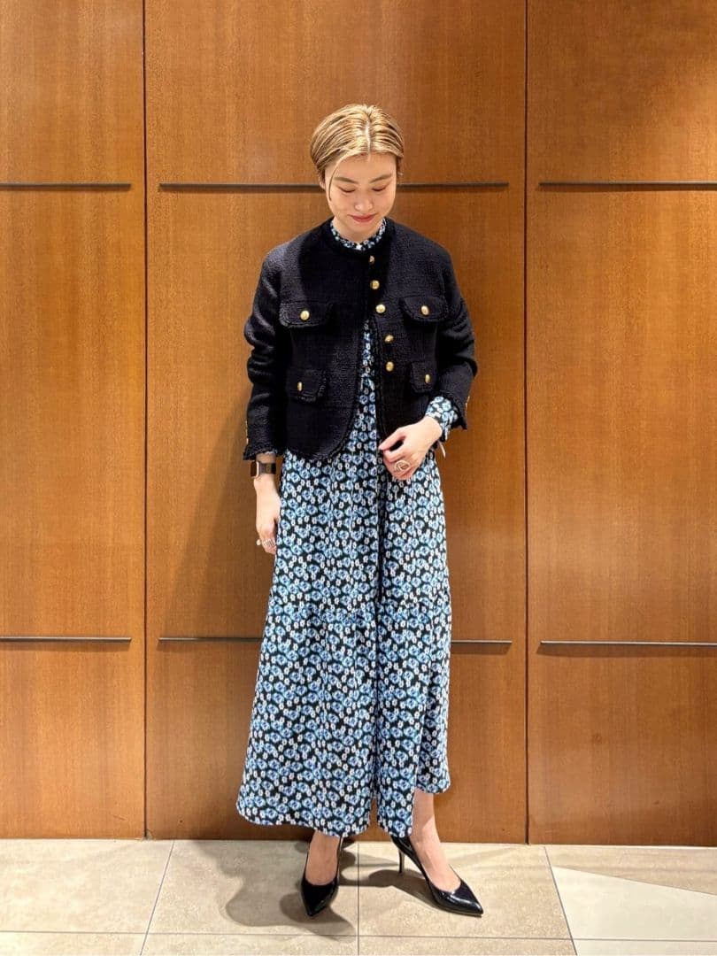 即購入可】Ballsey ブルリーフラワープリント クルーネックワンピース