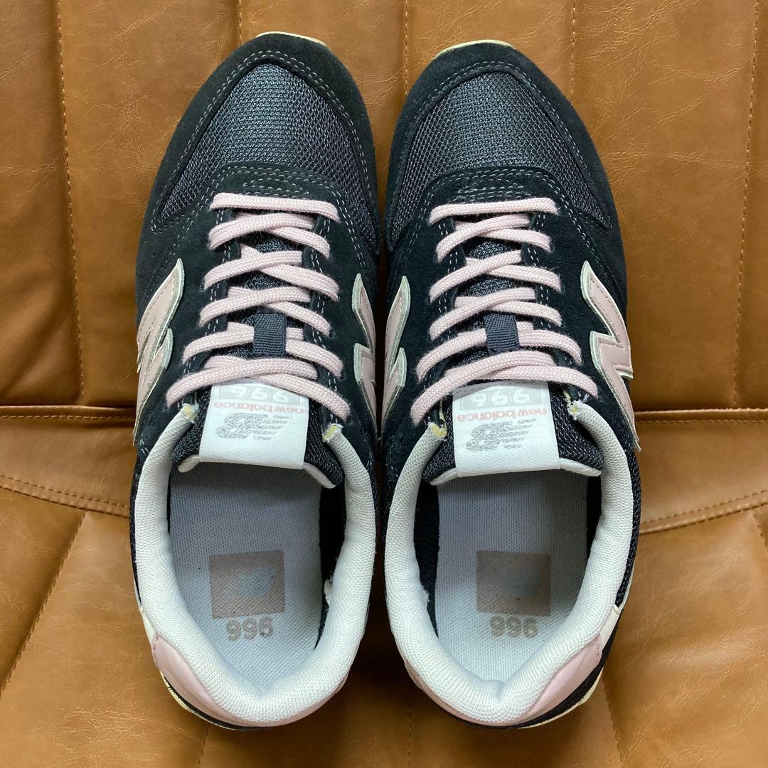 【極美品】ニューバランス 996 スニーカー 24.5cm ブラック ピンク