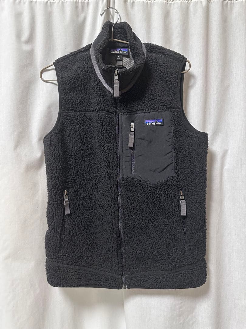 patagonia ブラック フリースベスト S - メルカリ