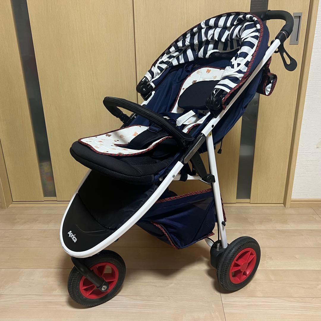 美品】Aprica ベビーカー ファミリア ネイビー/ストライプ - メルカリ
