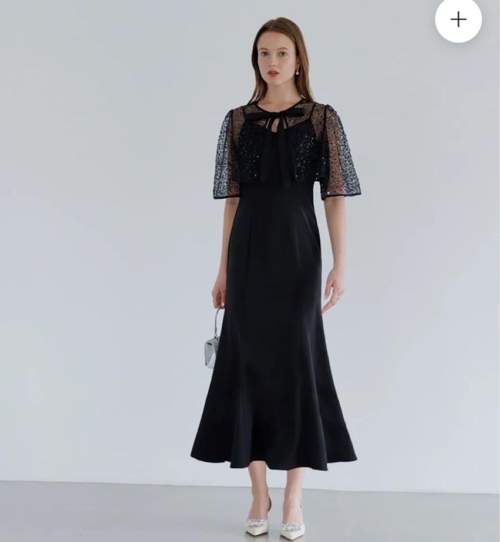 leja スパンコールビジューボレロマーメイドワンピースドレス　S 新品タグ付き 当日発送】スパンコールビジューボレロマーメイドワンピースドレス