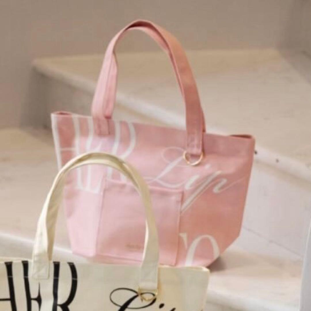 Herlipto 名古屋限定 DAILY LOGO TOTE トート peach - メルカリ