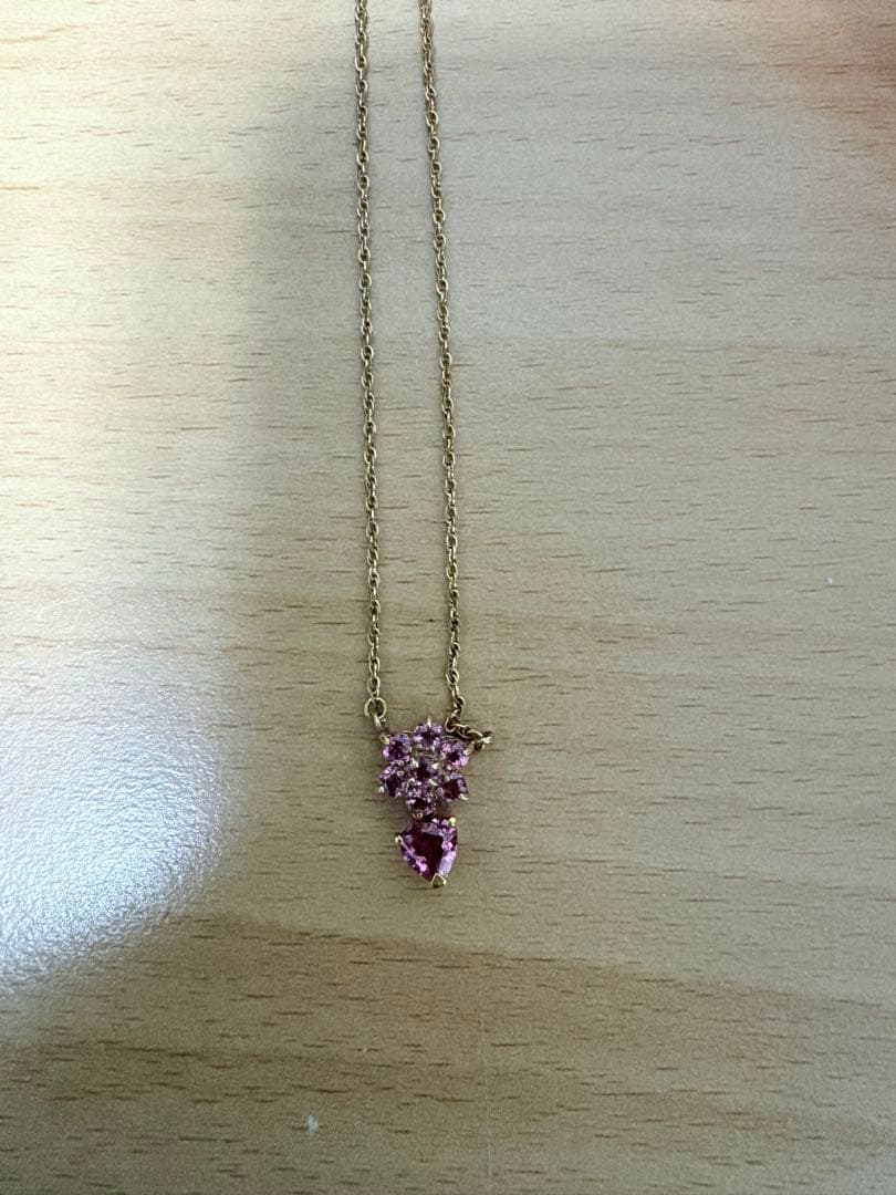 love&hate k18ネックレス ピンクサファイア 箱付 - メルカリ