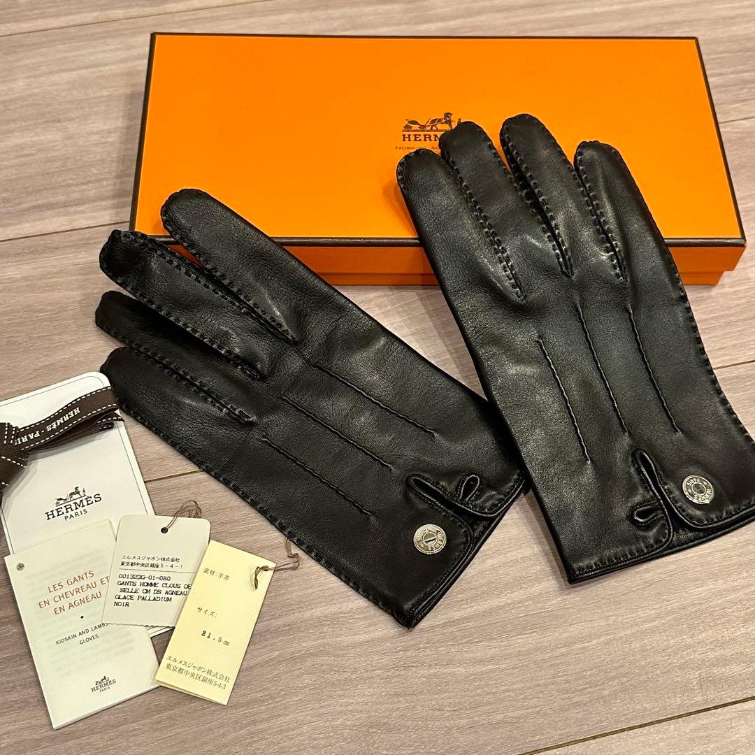 新品未使用 HERMES エルメス セリエ ラムレザー グローブ/手袋 8