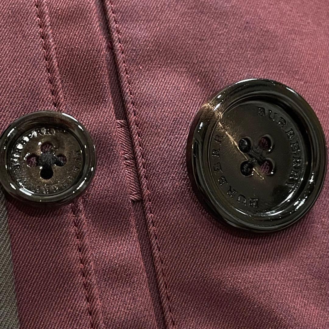 バーバリーロンドン トレンチコート ボルドー メガチェック ベルト 撥