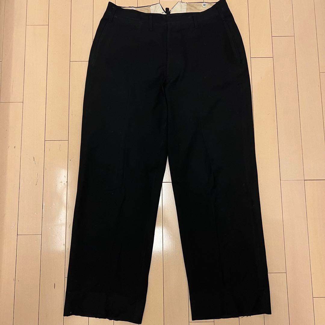 50's 60's ブラック ウール レーヨン ギャバジン パンツ ロカビリー