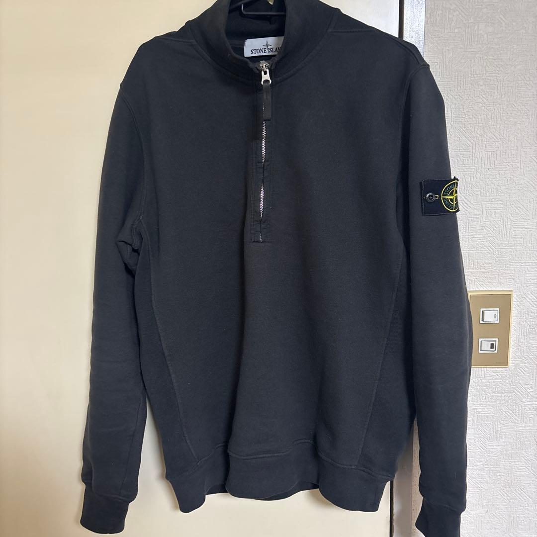 し*ゅ様 【品薄Sサイズ】STONE  ブラック ハーフジップ STUSSY(ステューシー) / ハーフジップ/スウェット/M/コットン/ブラック