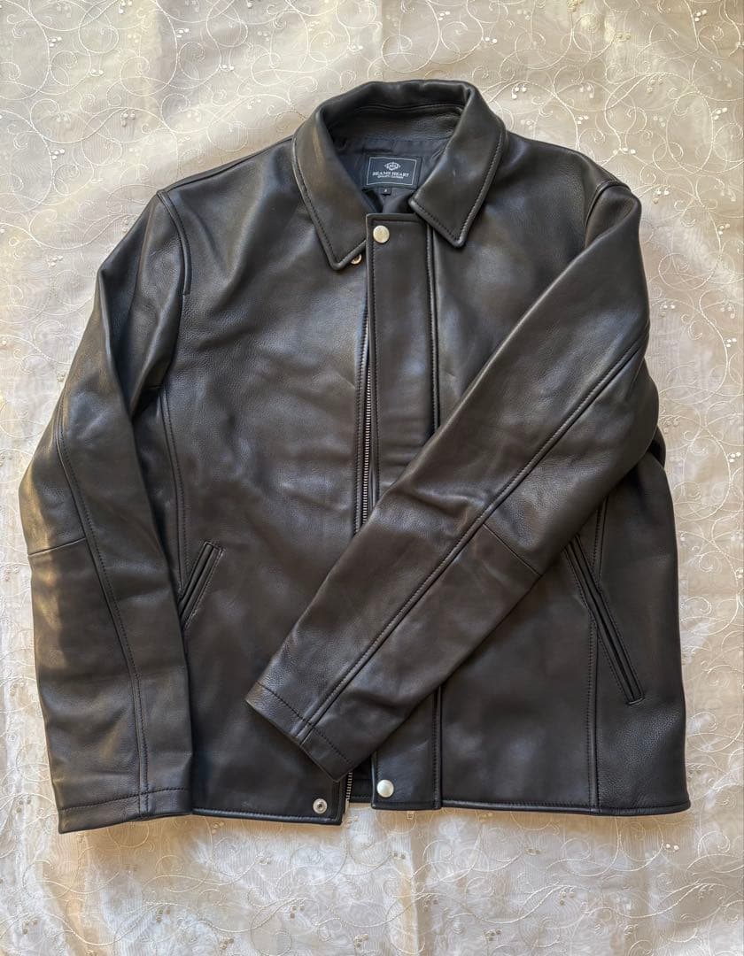 未使用BEAMS HEART ブラックシープレザージャケット S BEAMS HEART（ビームス ハート）レザー ブルゾン（ブルゾン レザー