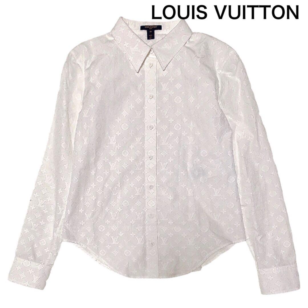 極美品✨】ルイヴィトン モノグラム 長袖 シャツ ブラウス LV 総柄 40