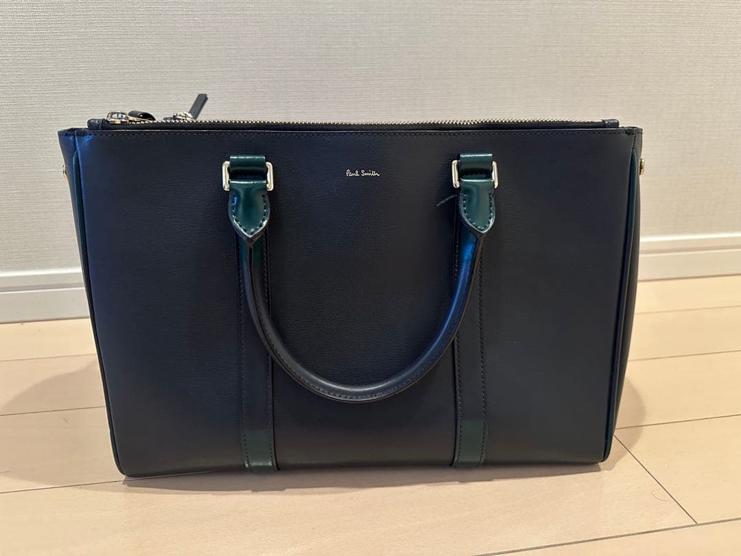 Paul Smith ビジネスバッグ ネイビー 美品】Paul Smith ポールスミス ビジネスバッグ レザー 本革 ネイビー