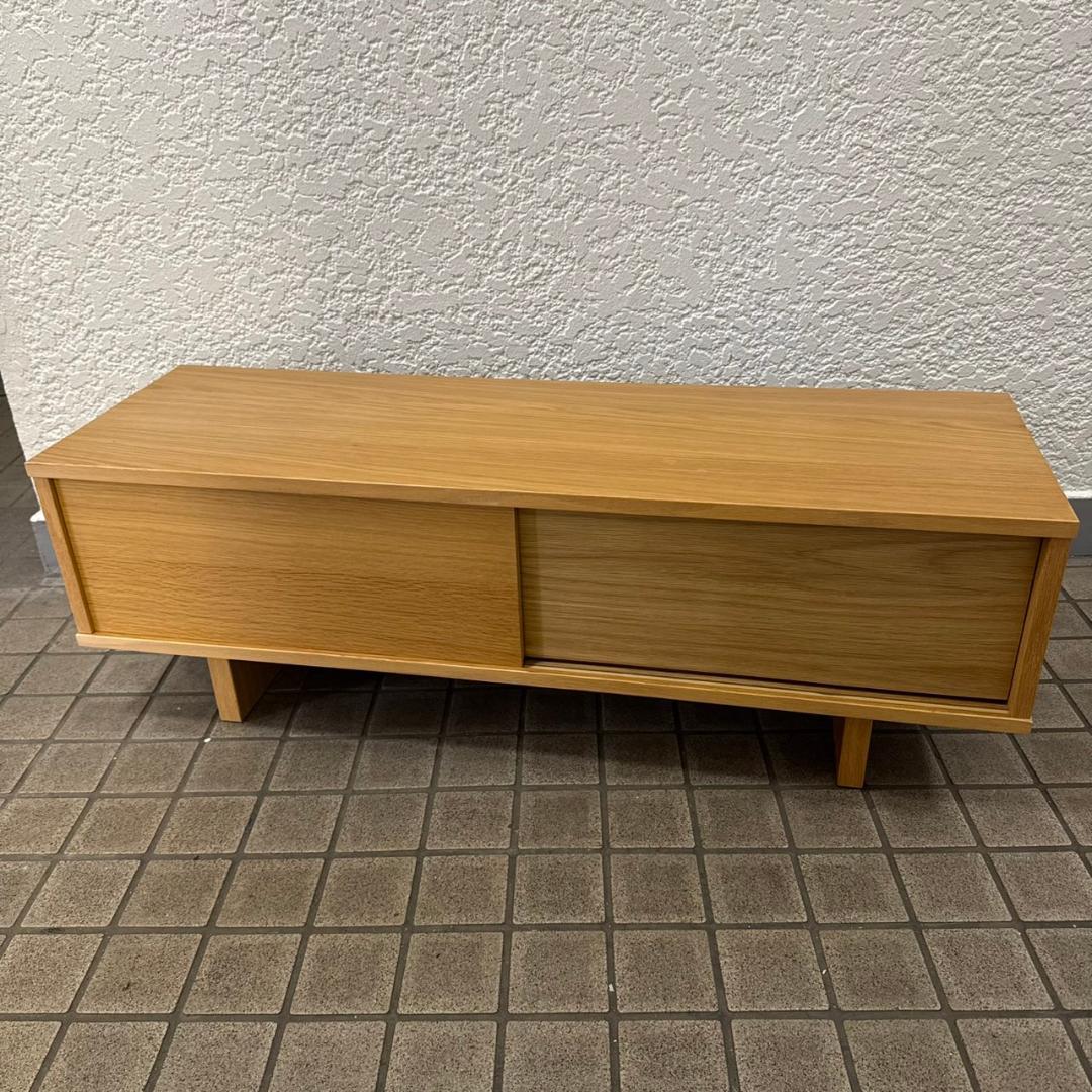 無印良品 オーク材AVラック薄型（引戸）・幅110㎝ MUJI - メルカリ