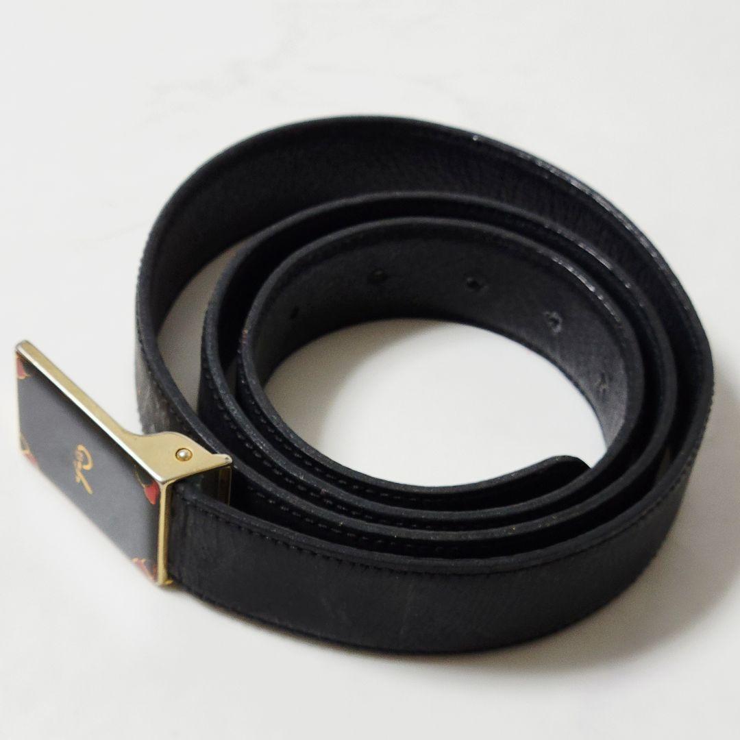 正規品】BALENCIAGA レザーベルト 黒 伊製 ゴールド金具 - メルカリ