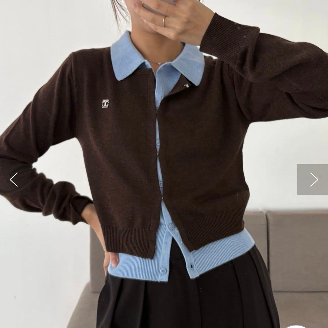 CAPRICIEUX LE'MAGE レイヤードポロニットカーディガン CAPRICIEUX LE'MAGE｜レイヤードポロニットカーディガン | Rakuten