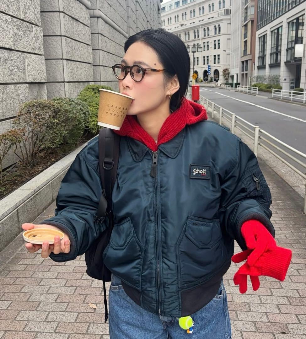 田中シェン着用】Schott CWU-R フライトジャケット ネイビー - メルカリ