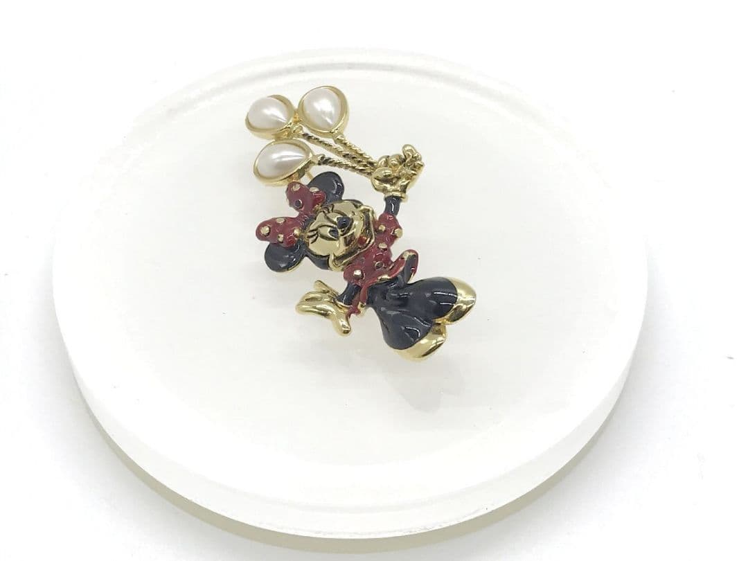 ディズニー □ ミニーマウス ブローチ レトロ バルーン Napier