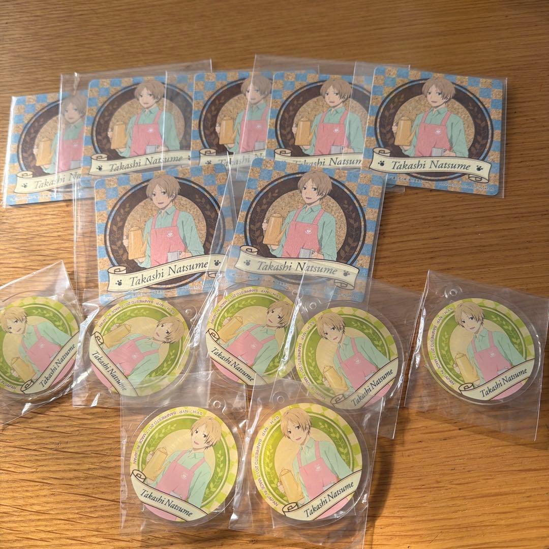 夏目友人帳　夏目貴志　アクリルチャーム　一番カフェ　コースター　セット 夏目友人帳 ”旅”がテーマ ニャンコ先生たちの描き下ろしグッズ 2月発売!