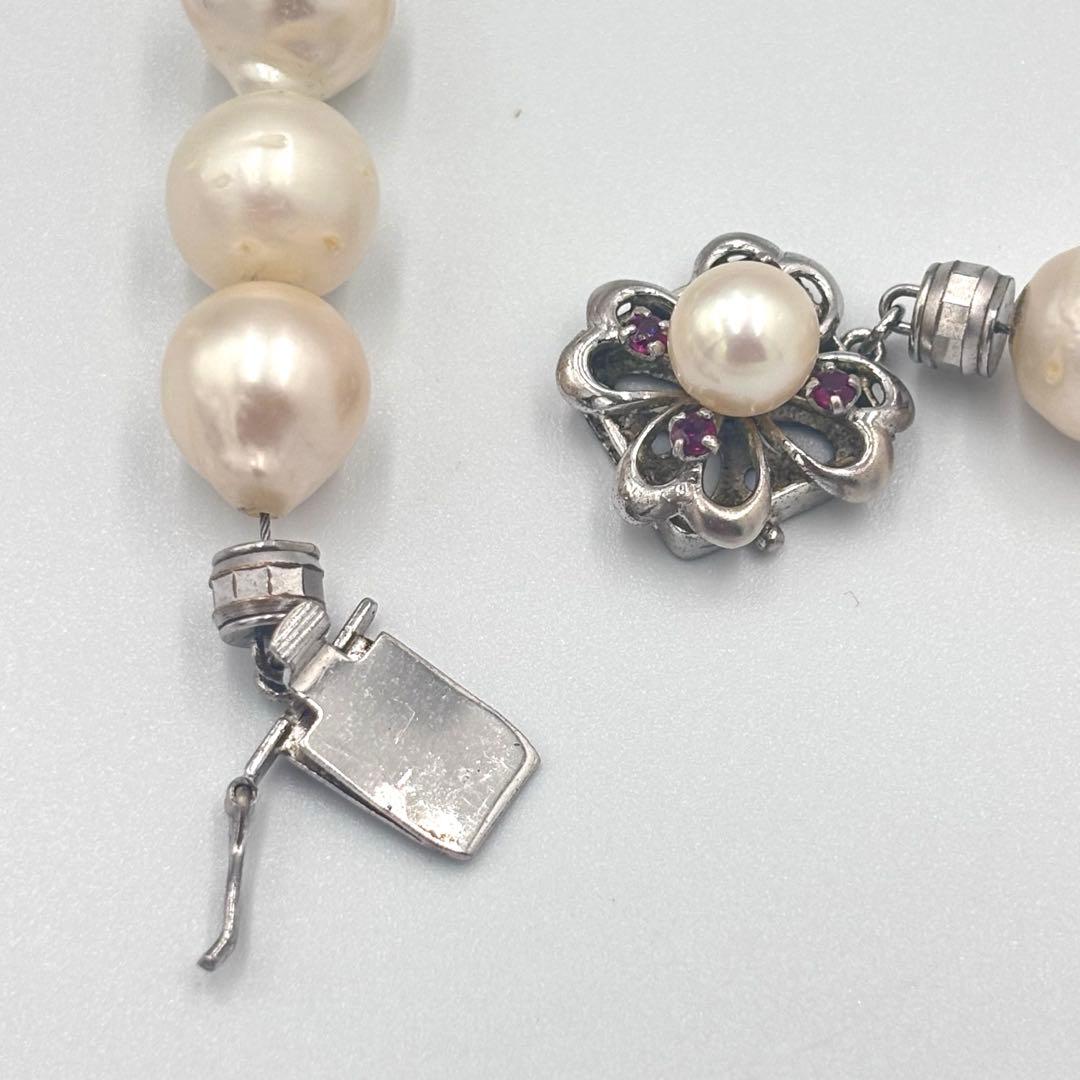 【ルビー装飾付✨超大珠 】南洋白蝶貝本真珠　11〜13.5mm パールネックレス