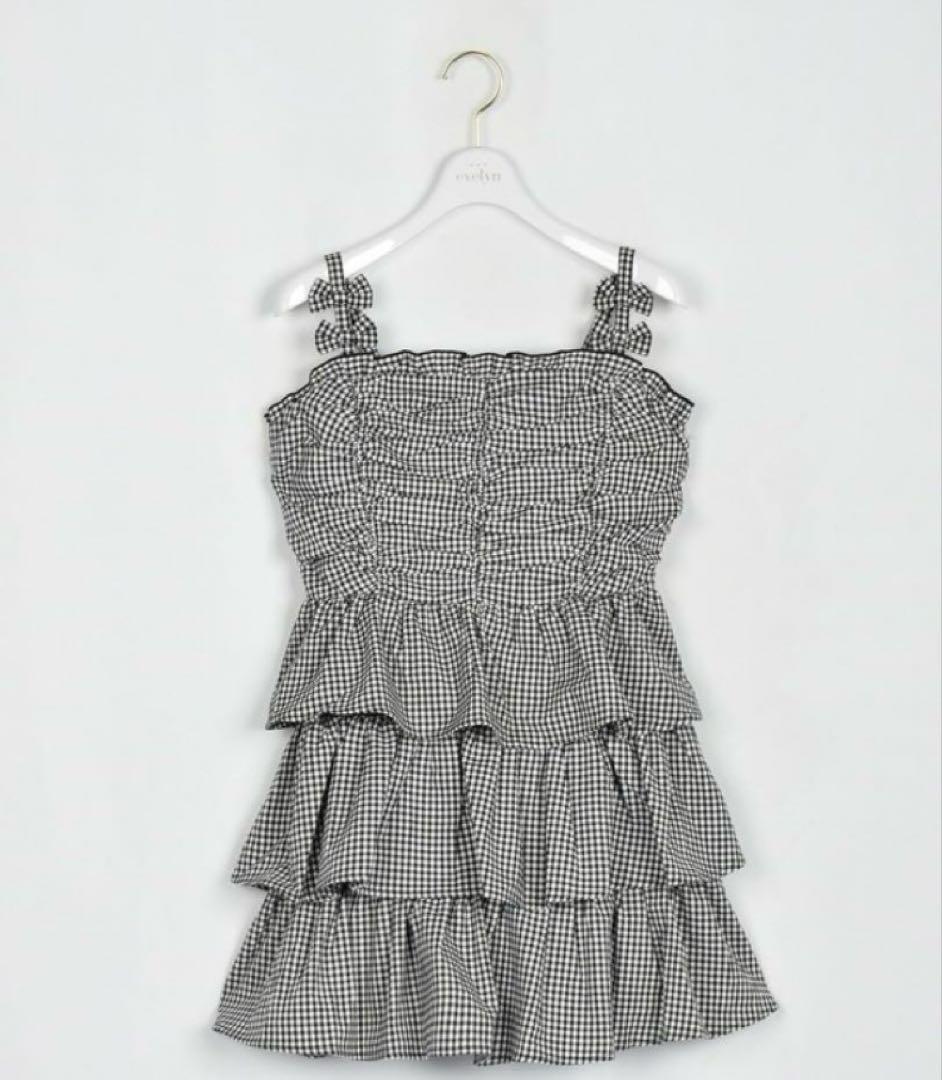 evelyn ♥ リボンキャミーギャザーOP ギンガム