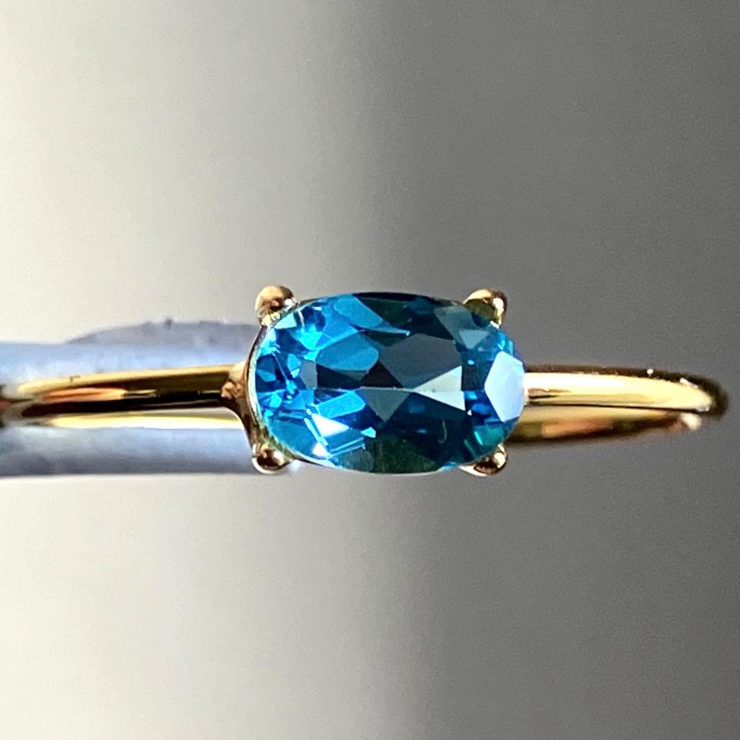 ロンドンブルートパーズのオーバルファセットリング260224 - メルカリ