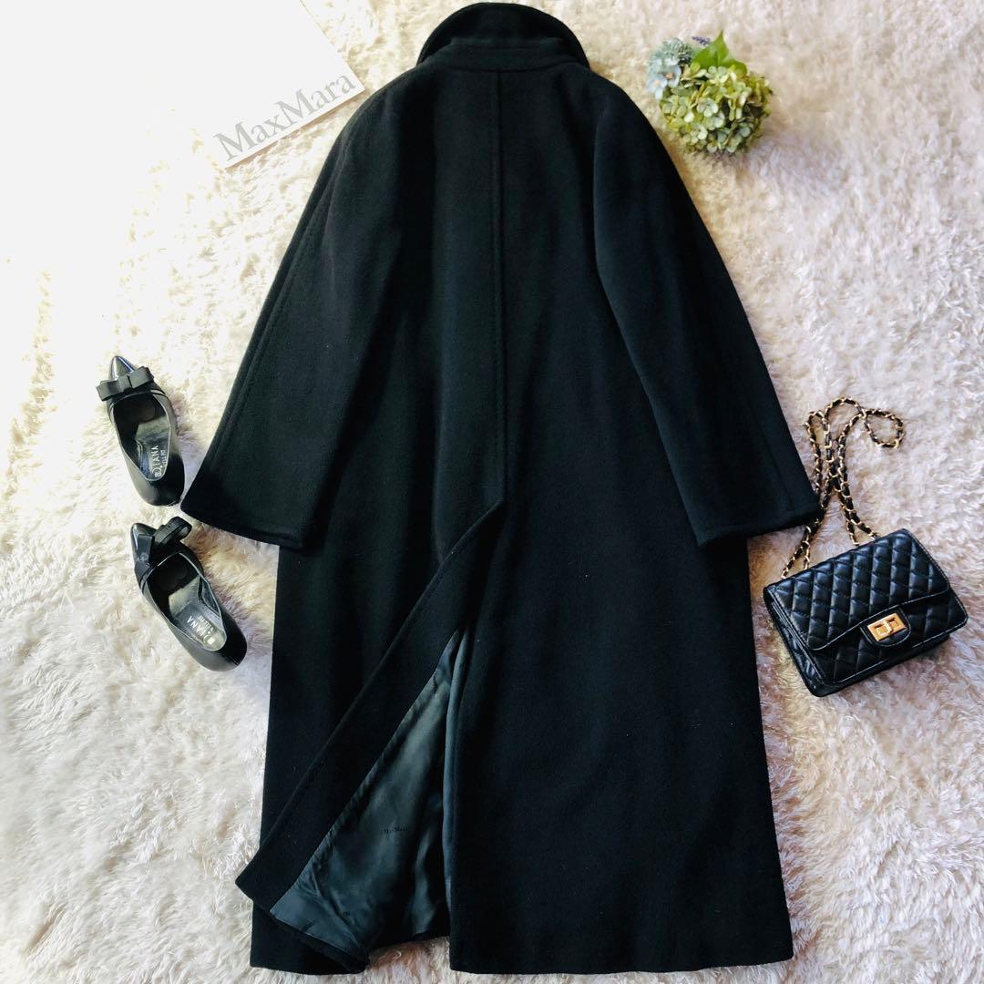 美品✨マックスマーラ マキシコート カシミヤ混 女優襟 白タグ