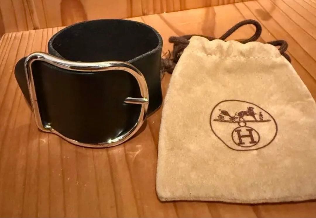 HERMES ブラックレザーブレスレット　おまけ　巾着袋 楽天市場】【名東】【HERMES】エルメス レザーブレスレット トレンチ