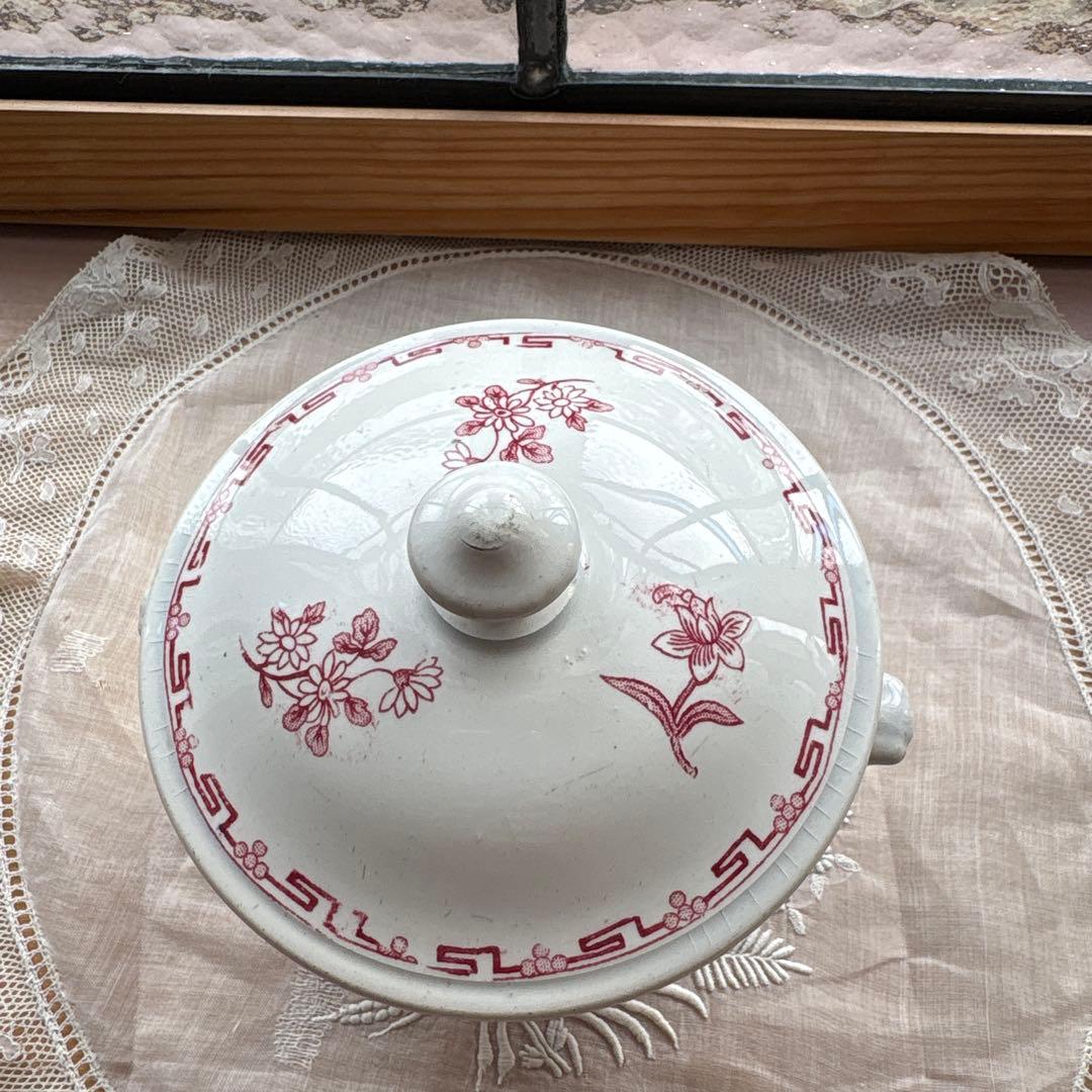 フランス アンティーク サルグミンヌ ディネット陶器スーピエール、お