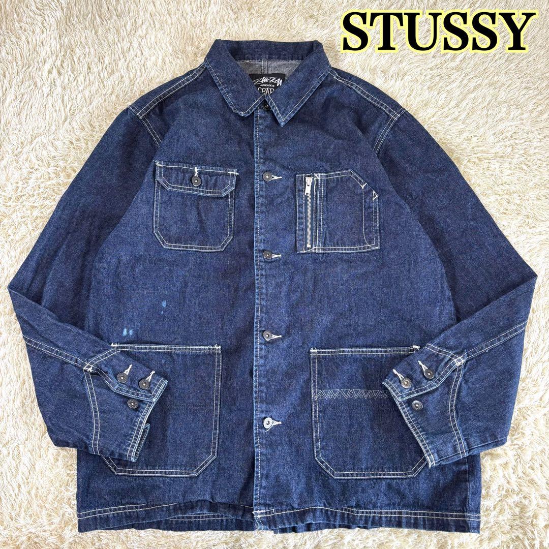 00's old stussy 大戦モデル カバーオール インディゴカラー XL - メルカリ