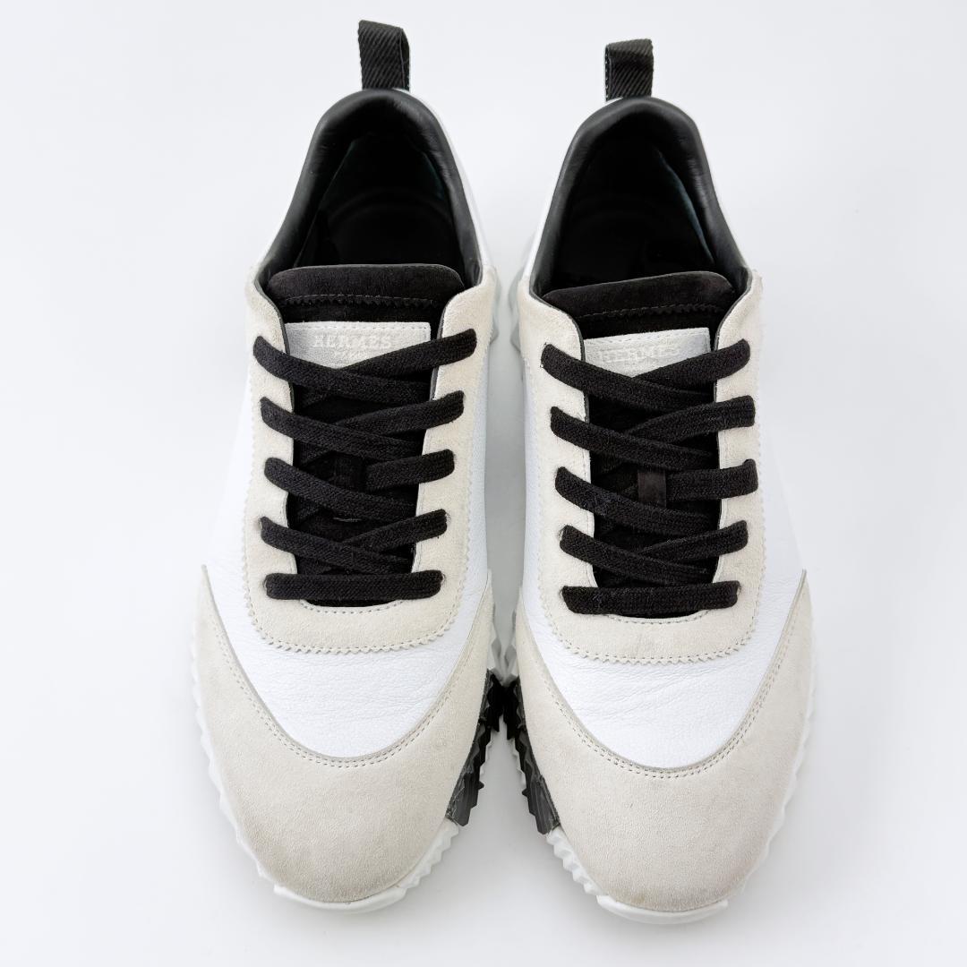 定価18万【美品】 エルメス バウンシング 厚底 スニーカー レザー 白