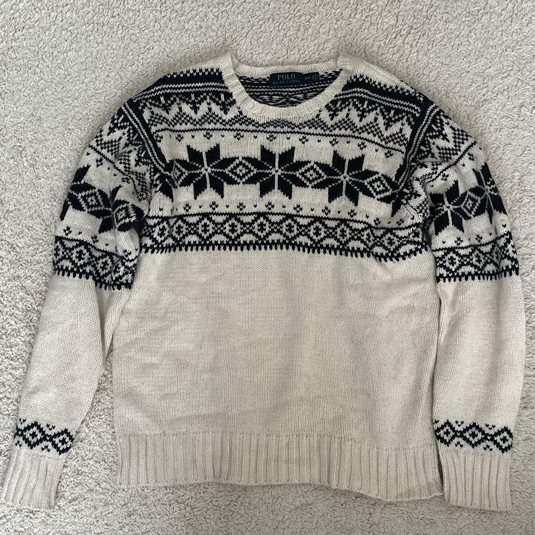 POLO RALPH LAUREN ノルディック柄セーター Mサイズ 90S - メルカリ
