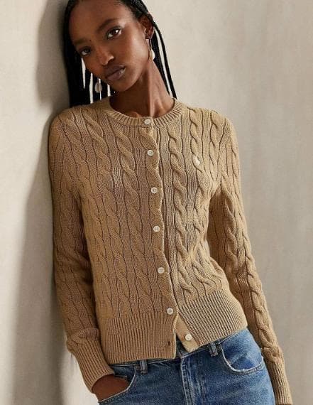 ✨極美品✨POLO RALPH LAUREN 太ケーブルコットンカーディガンQR LAUREN RALPH LAUREN（ローレン ラルフローレン） カーディガン