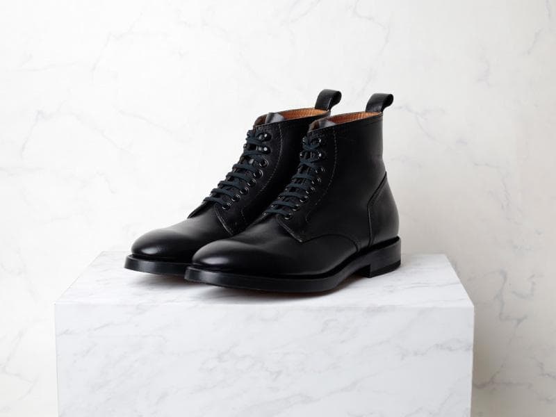 m*a様 リーガルレースアップブーツ黒24.5cmクロム鞣し栃木レザーグッド