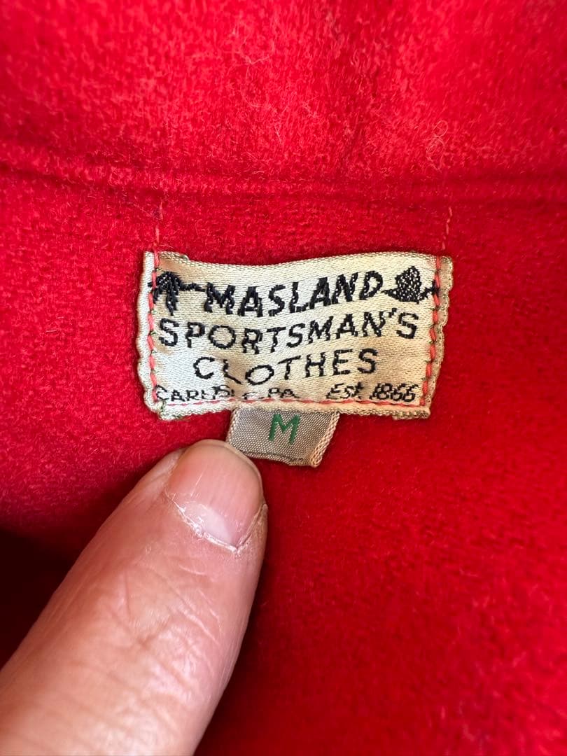1950年代 ハンティングジャケット Masland ウールジャケット 赤
